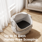 Amzfolk C2 Self Cleaning Litter Box, 105L Automatic Litter Box, App Control, Safety Sensor, Anti-Pinch - White