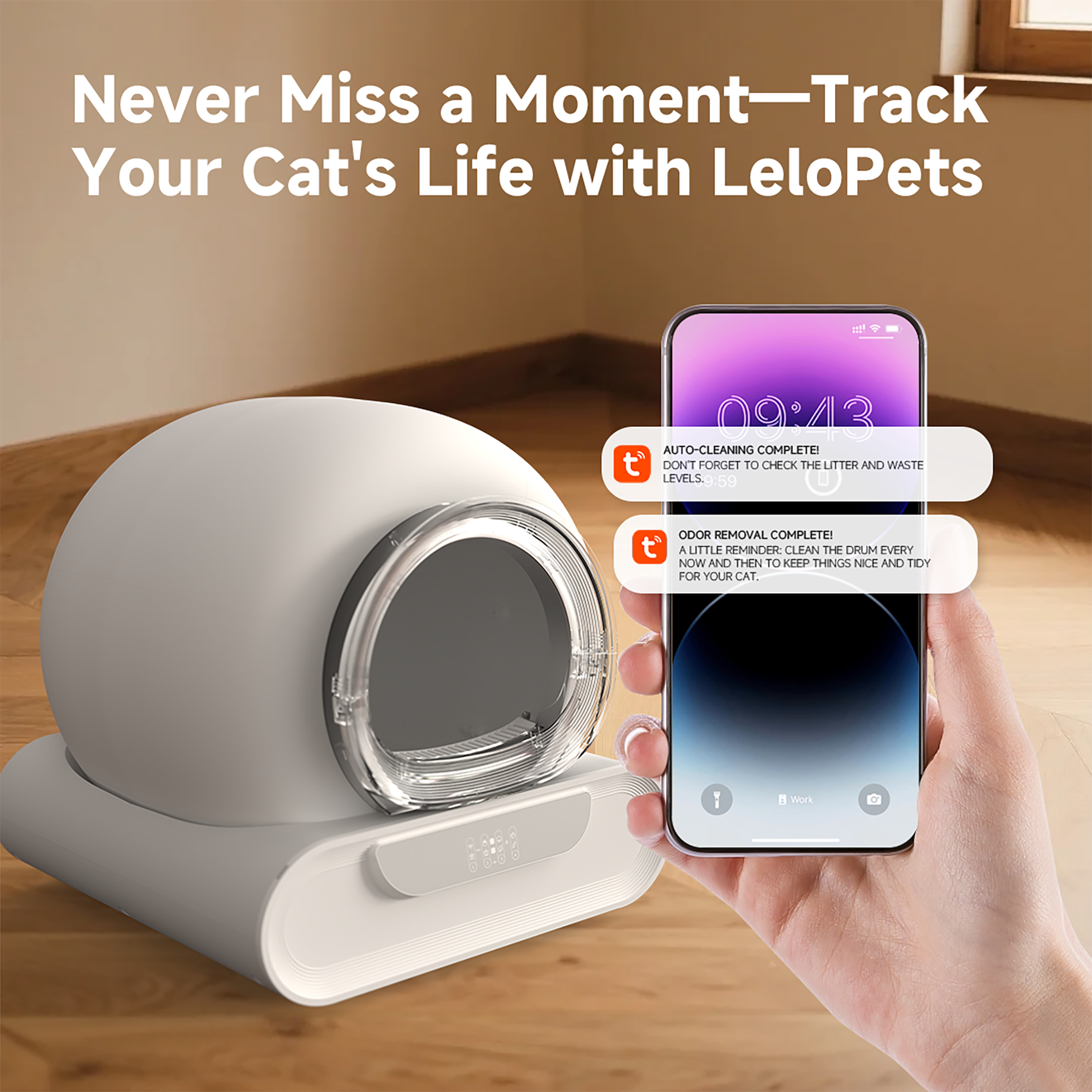 AmzFolk D1 Integrated Safety Self-Cleaning Cat Litter Box