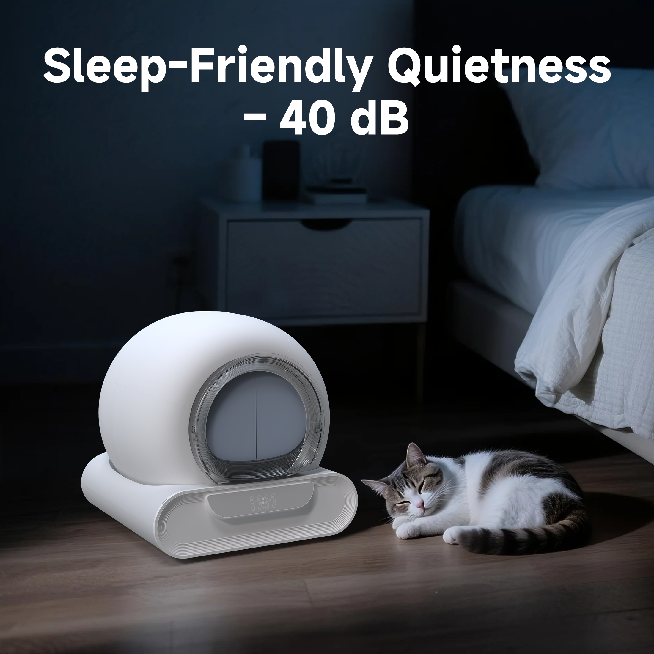 AmzFolk D1 Integrated Safety Self-Cleaning Cat Litter Box